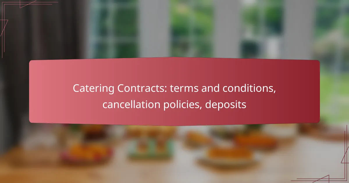 Catering Contracts: terms and conditions, cancellation policies, deposits