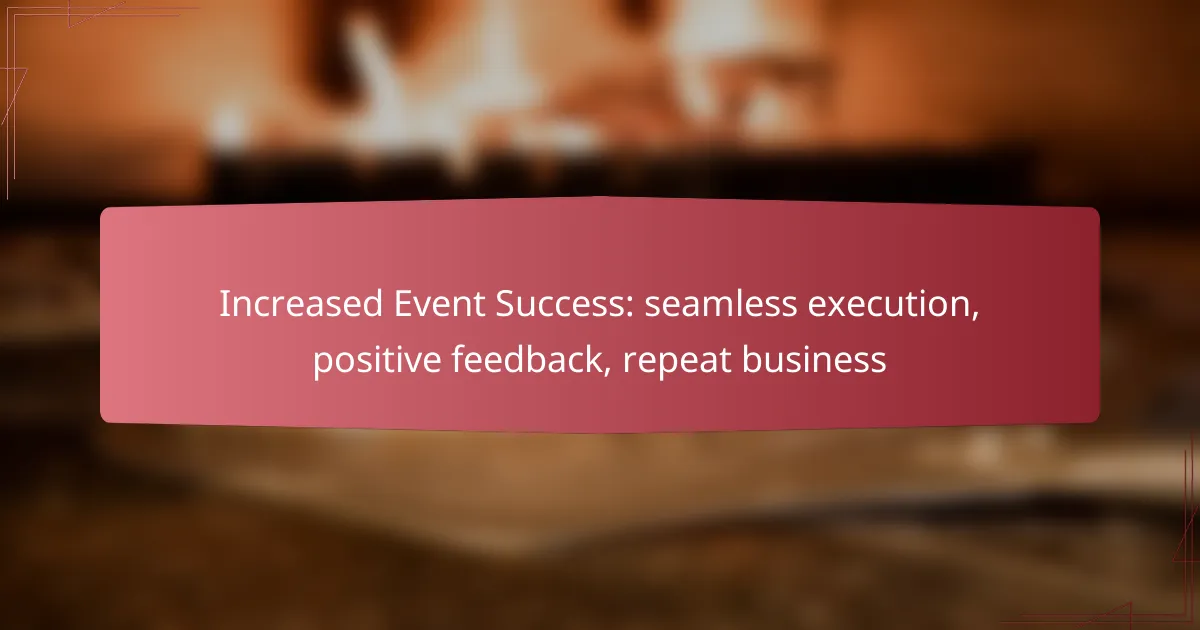 Increased Event Success: seamless execution, positive feedback, repeat business