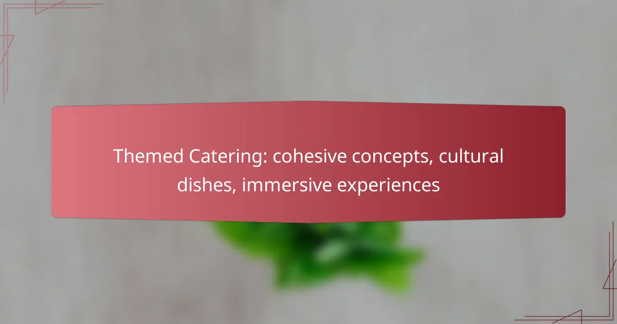 Themed Catering: cohesive concepts, cultural dishes, immersive experiences