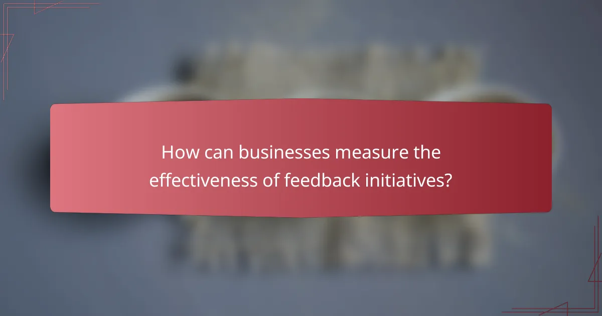 How can businesses measure the effectiveness of feedback initiatives?