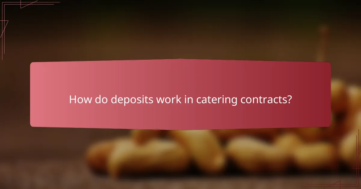 How do deposits work in catering contracts?