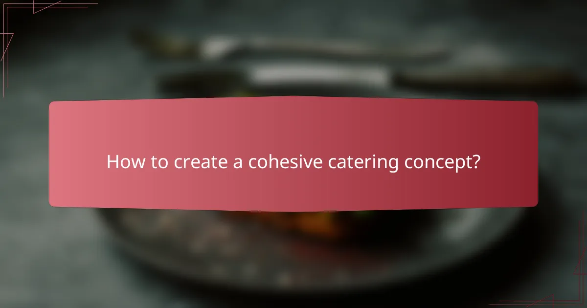 How to create a cohesive catering concept?