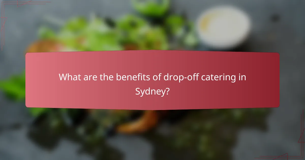 What are the benefits of drop-off catering in Sydney?