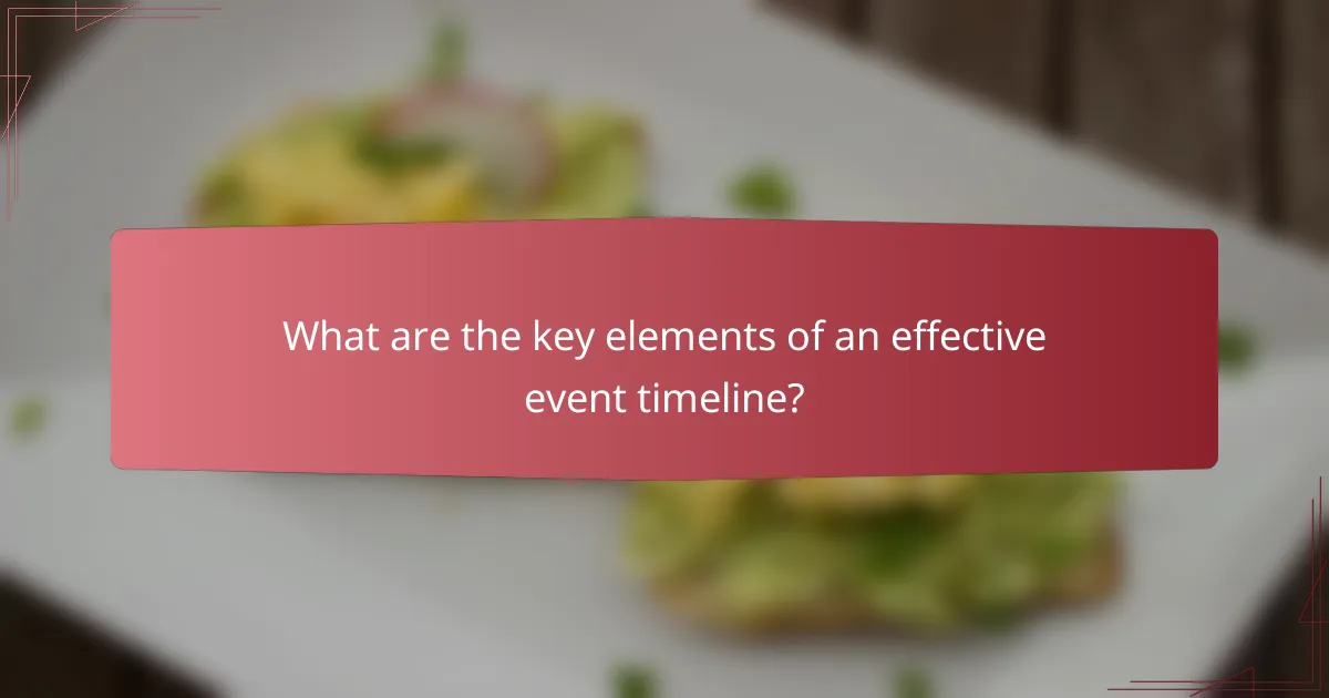 What are the key elements of an effective event timeline?