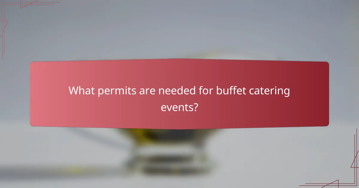 What permits are needed for buffet catering events?